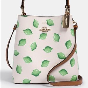 NWT Coach Sm bucket bag lime print